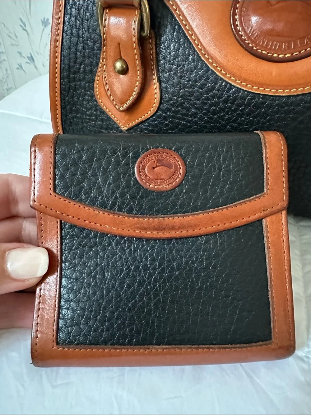 Dooney & Bourke Vintage Leather Satchel with Wallet